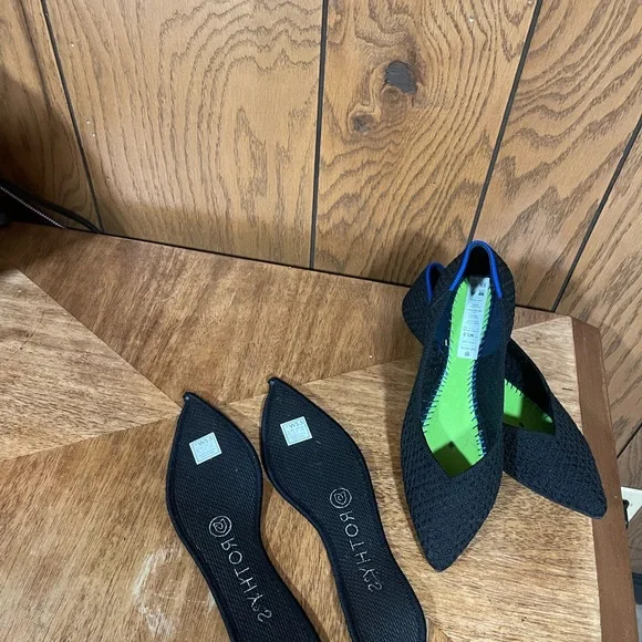 Rothy's The Pointe Honeycomb-Black - Picture 8 of 14